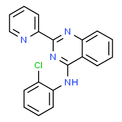 ChemSpider 2D Image | N-(2-Chlorophenyl)-2-(2-pyridinyl)-4-quinazolinamine | C19H13ClN4