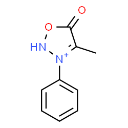 ChemSpider 2D Image | 4-Methyl-5-oxo-3-phenyl-2,5-dihydro-1,2,3-oxadiazol-3-ium | C9H9N2O2
