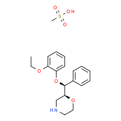 ChemSpider 2D Image | (2S)-2-[(S)-(2-Ethoxyphenoxy)(phenyl)methyl]morpholine methanesulfonate (1:1) | C20H27NO6S