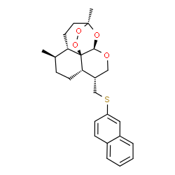 ChemSpider 2D Image | (1S,4S,5R,8S,9R,12R,13R)-1,5-Dimethyl-9-[(2-naphthylsulfanyl)methyl]-11,14,15,16-tetraoxatetracyclo[10.3.1.0~4,13~.0~8,13~]hexadecane | C25H30O4S