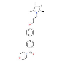 ChemSpider 2D Image | (4'-{3-[(2R,5R)-2,5-Dimethyl(3,4-~3~H_2_)-1-pyrrolidinyl]propoxy}-4-biphenylyl)(4-morpholinyl)methanone | C26H32T2N2O3