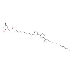 ChemSpider 2D Image | (5S)-3-[(2R,11R)-2,11-Dihydroxy-11-{(2R,2'R,5R,5'R)-5'-[(1S)-1-hydroxytridecyl]octahydro-2,2'-bifuran-5-yl}undecyl]-5-methyl-2(5H)-furanone | C37H66O7