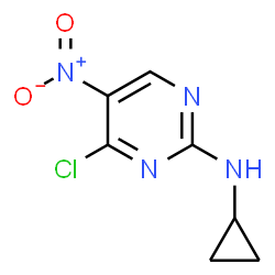 ChemSpider 2D Image | 4-Chloro-N-cyclopropyl-5-nitro-2-pyrimidinamine | C7H7ClN4O2