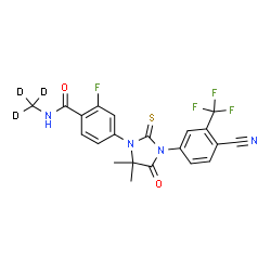 ChemSpider 2D Image | 4-{3-[4-Cyano-3-(trifluoromethyl)phenyl]-5,5-dimethyl-4-oxo-2-thioxo-1-imidazolidinyl}-2-fluoro-N-(~2~H_3_)methylbenzamide | C21H13D3F4N4O2S
