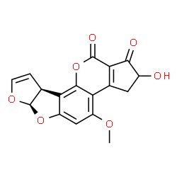 ChemSpider 2D Image | (6aR,9aS)-2-Hydroxy-4-methoxy-2,3,6a,9a-tetrahydrocyclopenta[c]furo[3',2':4,5]furo[2,3-h]chromene-1,11-dione | C17H12O7