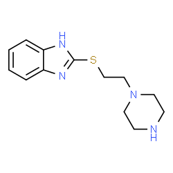 ChemSpider 2D Image | 2-{[2-(1-Piperazinyl)ethyl]sulfanyl}-1H-benzimidazole | C13H18N4S