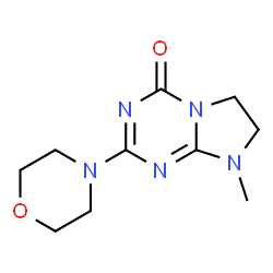 ChemSpider 2D Image | 8-methyl-2-morpholin-4-yl-7,8-dihydroimidazo[1,2-a][1,3,5]triazin-4(6H)-one | C10H15N5O2