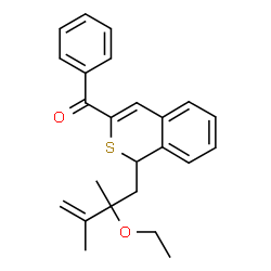 ChemSpider 2D Image | [1-(2-Ethoxy-2,3-dimethyl-3-buten-1-yl)-1H-isothiochromen-3-yl](phenyl)methanone | C24H26O2S