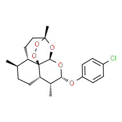 ChemSpider 2D Image | (1R,4S,5R,8S,9R,10S,12R,13R)-10-(4-Chlorophenoxy)-1,5,9-trimethyl-11,14,15,16-tetraoxatetracyclo[10.3.1.0~4,13~.0~8,13~]hexadecane | C21H27ClO5