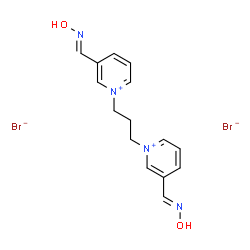 ChemSpider 2D Image | 1,1'-(1,3-Propanediyl)bis{3-[(E)-(hydroxyimino)methyl]pyridinium} dibromide | C15H18Br2N4O2