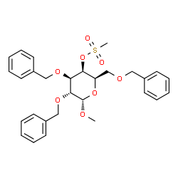 ChemSpider 2D Image | Methyl 2,3,6-tri-O-benzyl-4-O-(methylsulfonyl)-alpha-D-galactopyranoside | C29H34O8S