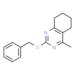 ChemSpider 2D Image | 2-Benzylsulfanyl-4-methyl-5,6,7,8-tetrahydro-quinazoline | C16H18N2S