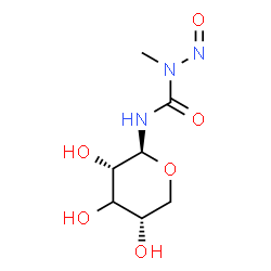 ChemSpider 2D Image | (3xi)-N-[Methyl(nitroso)carbamoyl]-beta-L-erythro-pentopyranosylamine | C7H13N3O6