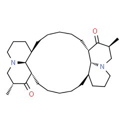 ChemSpider 2D Image | (2R,7aR,12aS,14S,19aR,19bR,24aS,24bS)-2,14-Dimethyltetracosahydro-1H,5H,8H,13H-quinolizino[1',9':9,10,11]cyclohexadeca[1,2,3-ij]quinolizine-1,13-dione | C30H50N2O2