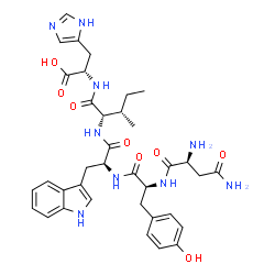 ChemSpider 2D Image | L-Asparaginyl-L-tyrosyl-L-tryptophyl-L-isoleucyl-L-histidine | C36H45N9O8
