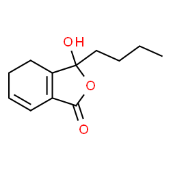ChemSpider 2D Image | 3-Butyl-3-hydroxy-4,5-dihydro-2-benzofuran-1(3H)-one | C12H16O3