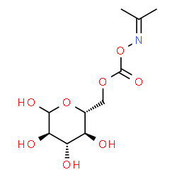 ChemSpider 2D Image | 6-O-{[(Isopropylideneamino)oxy]carbonyl}-D-glucopyranose | C10H17NO8