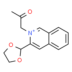 ChemSpider 2D Image | 3-(1,3-Dioxolan-2-yl)-2-(2-oxopropyl)isoquinolinium | C15H16NO3