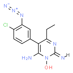 ChemSpider 2D Image | (2E)-6-Amino-5-(3-azido-4-chlorophenyl)-4-ethyl-2-imino-1(2H)-pyrimidinol | C12H12ClN7O
