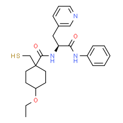 ChemSpider 2D Image | N-[(2S)-1-Anilino-1-oxo-3-(3-pyridinyl)-2-propanyl]-4-ethoxy-1-(sulfanylmethyl)cyclohexanecarboxamide | C24H31N3O3S