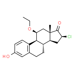 ChemSpider 2D Image | (11beta,16beta)-16-Chloro-11-ethoxy-3-hydroxyestra-1,3,5(10)-trien-17-one | C20H25ClO3