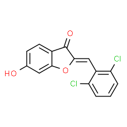 ChemSpider 2D Image | (2Z)-2-(2,6-dichlorobenzylidene)-6-hydroxy-1-benzofuran-3(2H)-one | C15H8Cl2O3