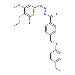 ChemSpider 2D Image | 4-[(4-Ethylphenoxy)methyl]-N'-[(Z)-(3-iodo-5-methoxy-4-propoxyphenyl)methylene]benzohydrazide | C27H29IN2O4