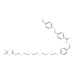 ChemSpider 2D Image | 2-Methyl-2-propanyl 1-{4-[(Z)-({4-[(4-ethylphenoxy)methyl]benzoyl}hydrazono)methyl]phenoxy}-3,6,9,12-tetraoxapentadecan-15-oate | C38H50N2O9