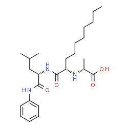 ChemSpider 2D Image | N-[(2S)-1-{[(2S)-1-Anilino-4-methyl-1-oxo-2-pentanyl]amino}-1-oxo-2-decanyl]-D-alanine | C25H41N3O4
