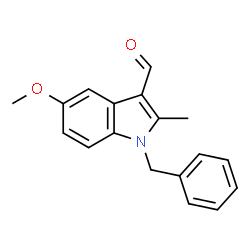 ChemSpider 2D Image | 1-benzyl-5-methoxy-2-methyl-1H-indole-3-carbaldehyde | C18H17NO2