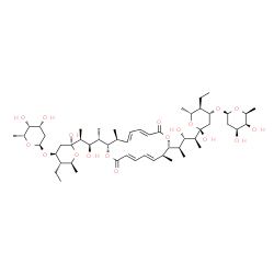ChemSpider 2D Image | (3E,5E,7S,8S,11E,13E,15S,16S)-8,16-bis[(1S,2R,3S)-3-[(2S,4S,5S,6S)-4-[(2S,4R,5R,6R)-4,5-dihydroxy-6-methyl-tetrahydropyran-2-yl]oxy-5-ethyl-2-hydroxy-6-methyl-tetrahydropyran-2-yl]-2-hydroxy-1-methyl-butyl]-7,15-dimethyl-1,9-dioxacyclohexadeca-3,5,11,13-tetraene-2,10-dione | C54H88O18