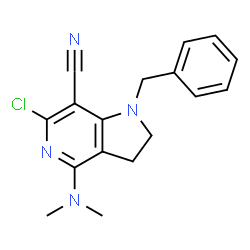 ChemSpider 2D Image | 1-benzyl-6-chloro-4-(dimethylamino)-2,3-dihydro-1H-pyrrolo[3,2-c]pyridine-7-carbonitrile | C17H17ClN4