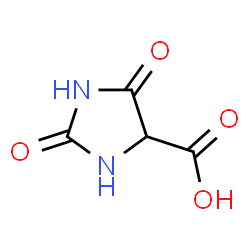 ChemSpider 2D Image | 2,5-Dioxo-4-imidazolidinecarboxylic acid | C4H4N2O4
