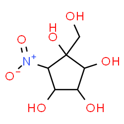 ChemSpider 2D Image | 1-(Hydroxymethyl)-5-nitro-1,2,3,4-cyclopentanetetrol | C6H11NO7