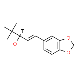 ChemSpider 2D Image | (1E)-1-(1,3-Benzodioxol-5-yl)-4,4-dimethyl(3-~3~H)-1-penten-3-ol | C14H17TO3
