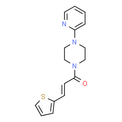 ChemSpider 2D Image | (2E)-1-[4-(2-Pyridinyl)-1-piperazinyl]-3-(2-thienyl)-2-propen-1-one | C16H17N3OS