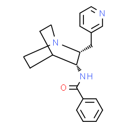 ChemSpider 2D Image | N-[(2R,3R)-2-(3-Pyridinylmethyl)-1-azabicyclo[2.2.2]oct-3-yl]benzamide | C20H23N3O