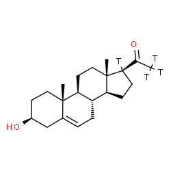 ChemSpider 2D Image | (3beta,17alpha)-3-Hydroxy(17,21,21,21-~3~H_4_)pregn-5-en-20-one | C21H28T4O2