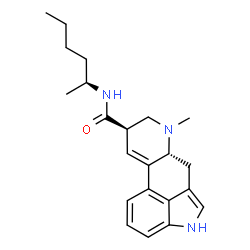 ChemSpider 2D Image | (8beta)-N-[(2S)-2-Hexanyl]-6-methyl-9,10-didehydroergoline-8-carboxamide | C22H29N3O