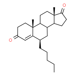 ChemSpider 2D Image | (6beta,8xi,9xi,14xi)-6-Pentylandrost-4-ene-3,17-dione | C24H36O2