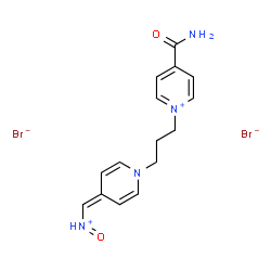 ChemSpider 2D Image | 4-Carbamoyl-1-(3-{4-[(oxoammonio)methylene]-1(4H)-pyridinyl}propyl)pyridinium dibromide | C15H18Br2N4O2