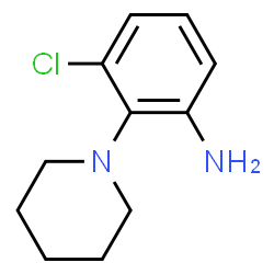 ChemSpider 2D Image | 3-Chloro-2-(1-piperidinyl)aniline | C11H15ClN2