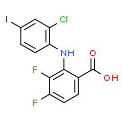 ChemSpider 2D Image | 2-[(2-Chloro-4-iodophenyl)amino]-3,4-difluorobenzoic acid | C13H7ClF2INO2