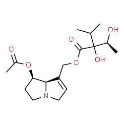 ChemSpider 2D Image | [(1R,7aR)-1-Acetoxy-2,3,5,7a-tetrahydro-1H-pyrrolizin-7-yl]methyl (3S)-2,3-dihydroxy-2-isopropylbutanoate | C17H27NO6