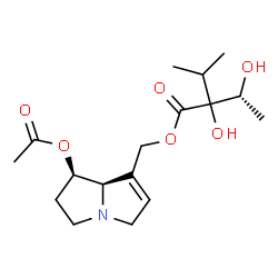 ChemSpider 2D Image | [(1R,7aR)-1-Acetoxy-2,3,5,7a-tetrahydro-1H-pyrrolizin-7-yl]methyl (3R)-2,3-dihydroxy-2-isopropylbutanoate | C17H27NO6