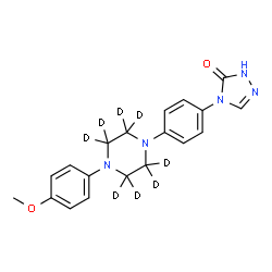 ChemSpider 2D Image | 4-{4-[4-(4-Methoxyphenyl)(~2~H_8_)-1-piperazinyl]phenyl}-2,4-dihydro-3H-1,2,4-triazol-3-one | C19H13D8N5O2