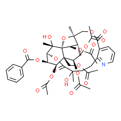ChemSpider 2D Image | (1S,3R,18S,19R,20R,21R,22S,23S,24R,25R,26S)-20,22,23,25-Tetraacetoxy-21-(acetoxymethyl)-15,26-dihydroxy-3,15,26-trimethyl-6,16-dioxo-2,5,17-trioxa-11-azapentacyclo[16.7.1.0~1,21~.0~3,24~.0~7,12~]hexac
osa-7,9,11-trien-19-yl benzoate | C43H49NO19