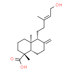 ChemSpider 2D Image | (1R,4aS,5R,8aS)-5-[(3E)-5-Hydroxy-3-methyl-3-penten-1-yl]-1,4a-dimethyl-6-methylenedecahydro-1-naphthalenecarboxylic acid | C20H32O3