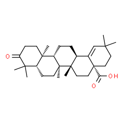 ChemSpider 2D Image | (5beta,8alpha,9beta,10alpha,13alpha,14beta,17alpha)-3-Oxoolean-18-en-28-oic acid | C30H46O3