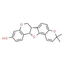 ChemSpider 2D Image | (6bS,12bS)-3,3-Dimethyl-6b,12b-dihydro-3H,7H-chromeno[6',5':4,5]furo[3,2-c]chromen-10-ol | C20H18O4